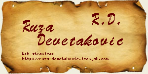 Ruža Devetaković vizit kartica